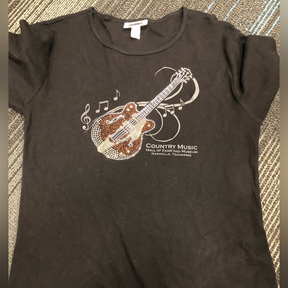 American Apparel Bedazzled Country Music Hall Of Fame Shirt Large